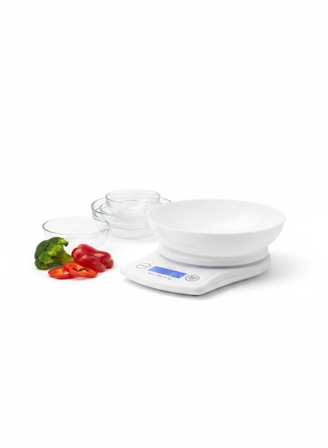 Digital Kitchen Scale with Bowl – 5KG Accurate Electronic Food Weighing Scale